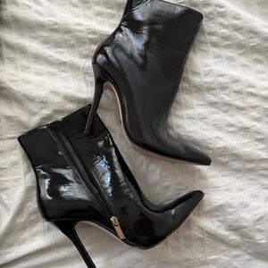 Jessica Simpson Black Patent Pointed Stiletto Ankle Boots